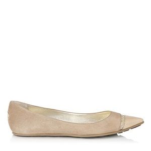 NWOT Jimmy Choo Ginny Pointed Toe Flats Nude Suede